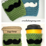 Mustache Coffee Cup Cozy Free Crochet Pattern