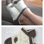 Mustache Slipper Socks for Men Free Crochet Pattern