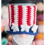 Patriotic Gnome Cup Cozy Free Crochet Pattern