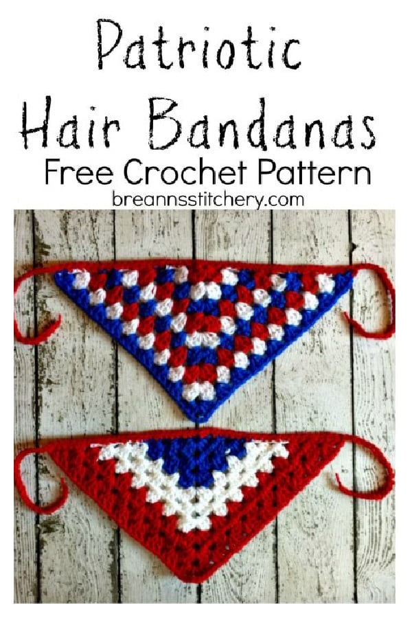 Patriotic Hair Bandanas Free Crochet Pattern