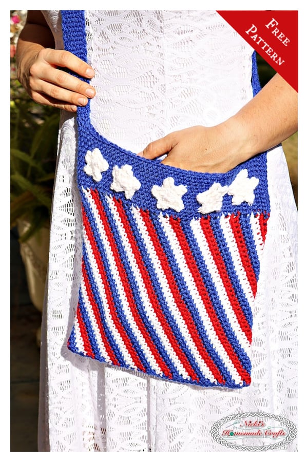 Stars and Stripes Bag Free Crochet Pattern