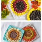 Sunflower Granny Square Free Crochet Pattern and Video Tutorial