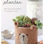 Teddy Bear Planter Pot Cozy Free Crochet Pattern