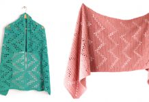 Zig Zagging Filet Shawl Free Crochet Pattern