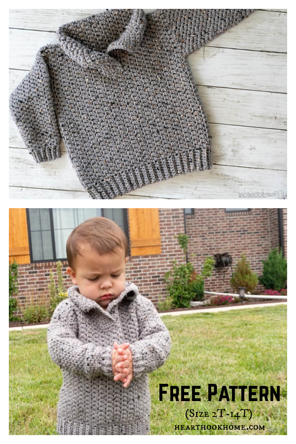 Boy Pullover Sweater Free Crochet Pattern