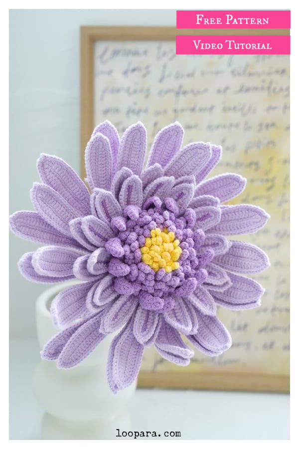 Gerbera Daisy Free Crochet Pattern and Video Tutorial