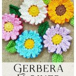 Gerbera Flower Applique Free Crochet Pattern