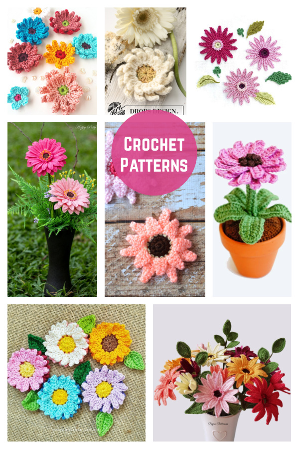 Gerbera Flower Crochet Patterns 