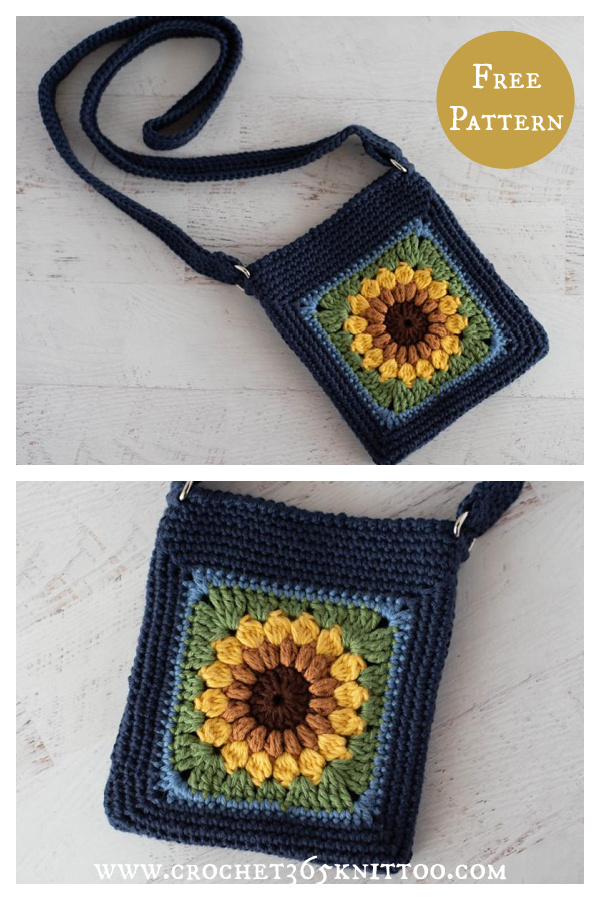 Sassy Sunflower Crossbody Bag Free Crochet Pattern