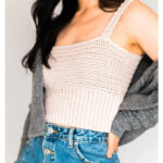 Simple Square Neck Crop Top Free Crochet Pattern and Video Tutorial