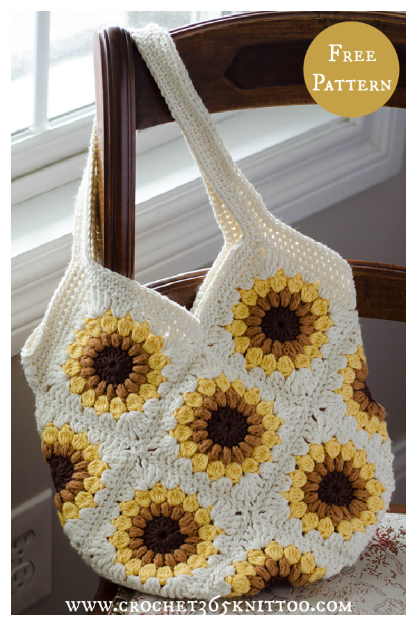 Sweet Summer Sunflower Bag Free Crochet Pattern