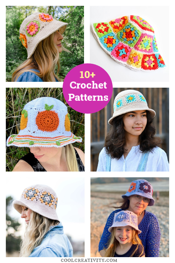 10+ Granny Square Bucket Hat Crochet Patterns