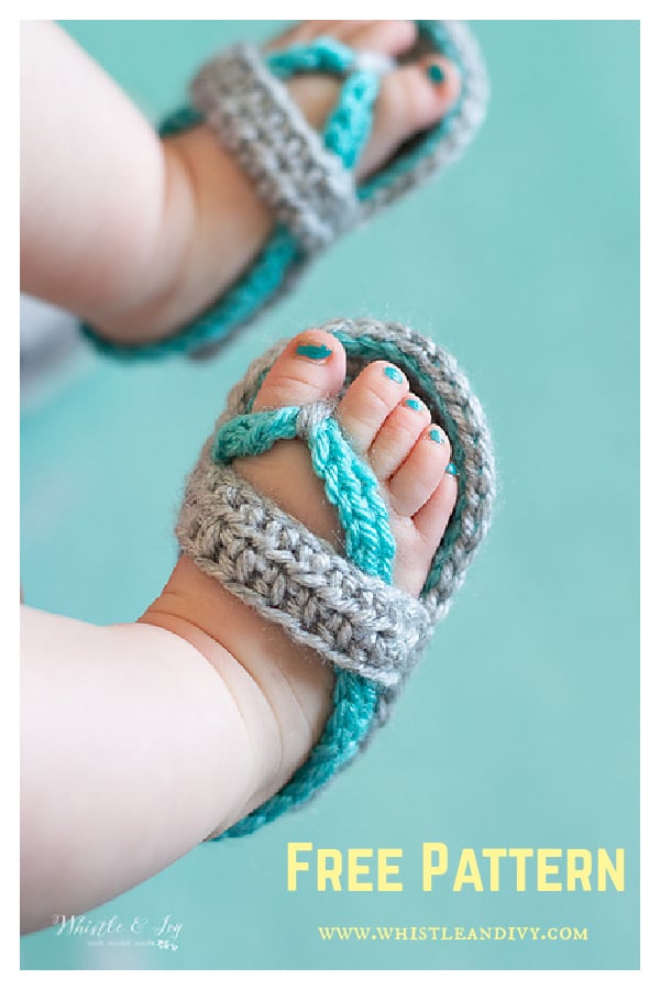 Baby Strap Flip-Flops Free Crochet Pattern