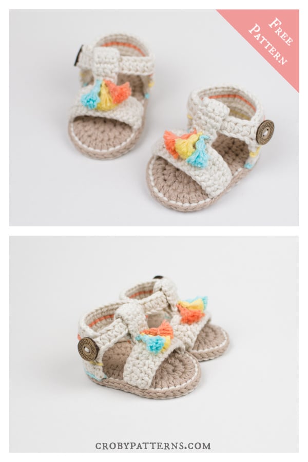 Boho Baby Sandals Free Crochet Pattern