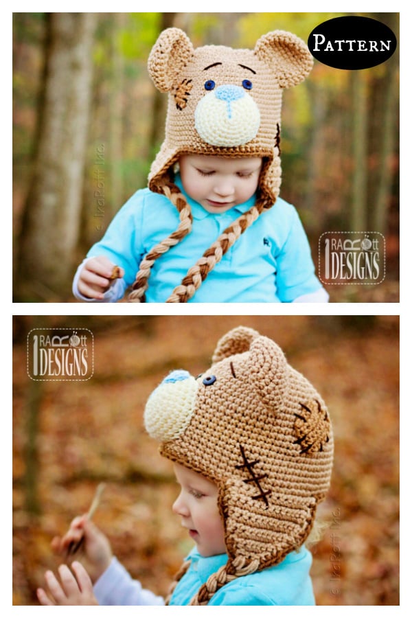 Classic Teddy Bear Animal Hat Crochet Pattern