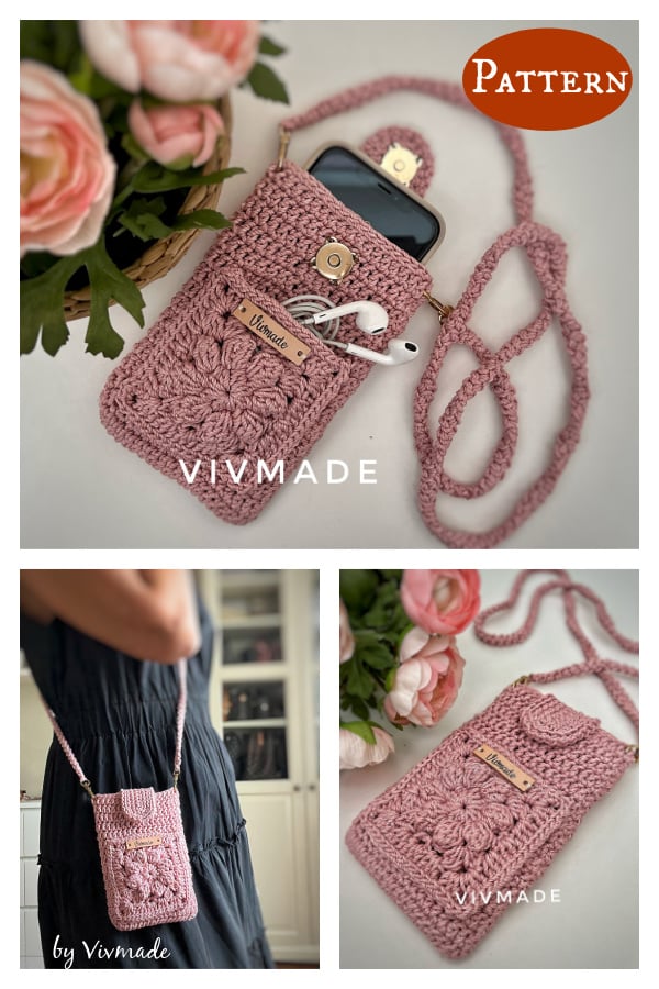 Crossbody Phone Bag with Pocket Crochet Pattern