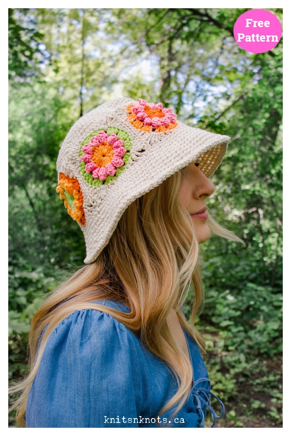 Flower Market Bucket Hat Free Crochet Pattern