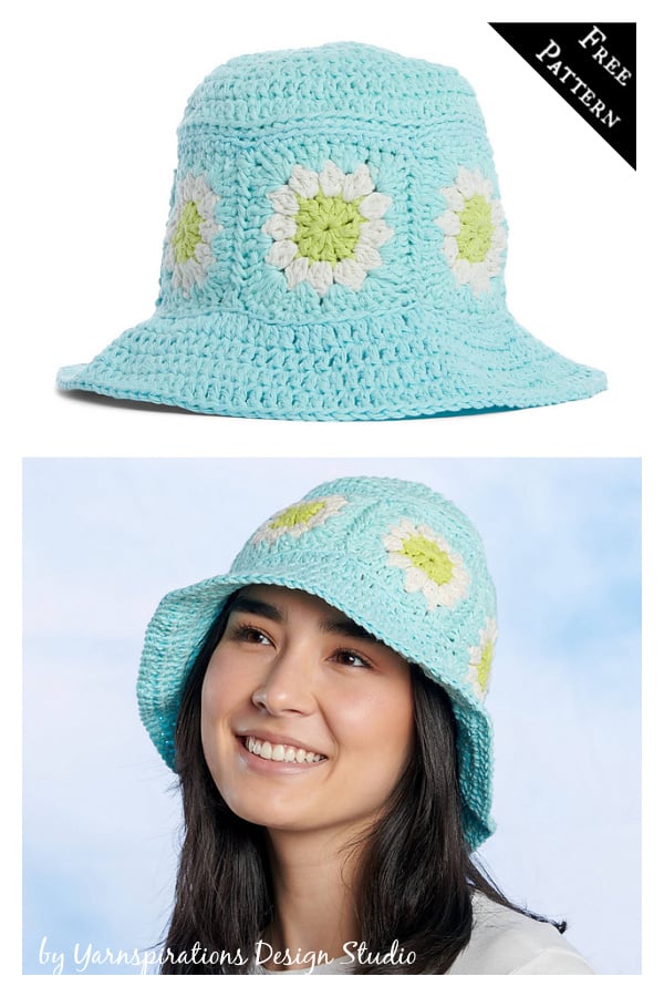 Flower Power Bucket Hat Free Crochet Pattern