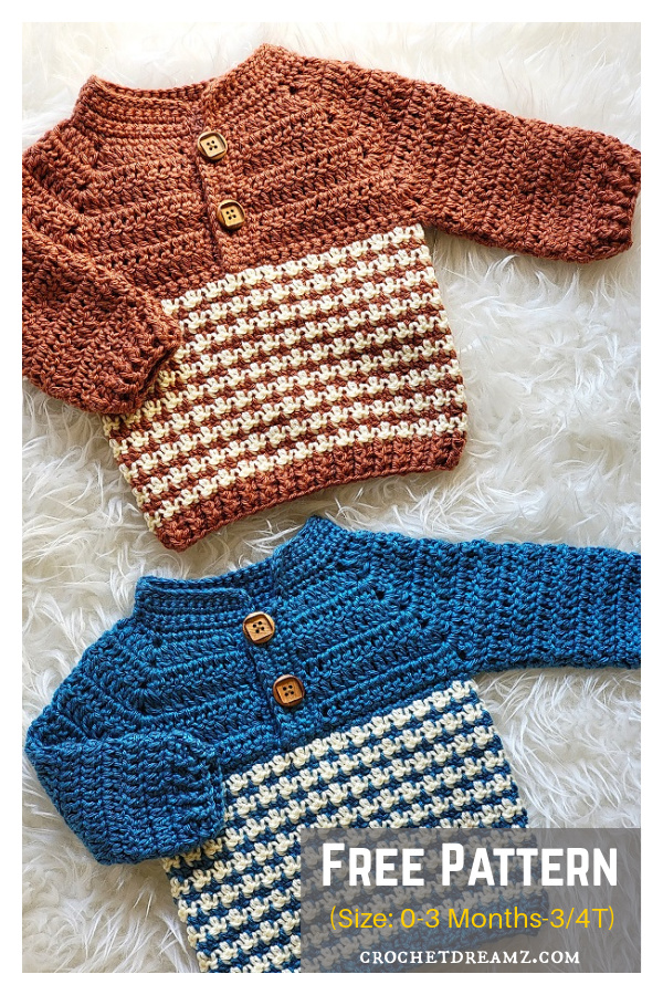Henley Toddler Sweater Free Crochet Pattern