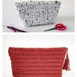 Herringbone Zippered Pouch Free Crochet Pattern