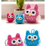 Mini Owl Amigurumi Keychain Free Crochet Pattern and Video Tutorial