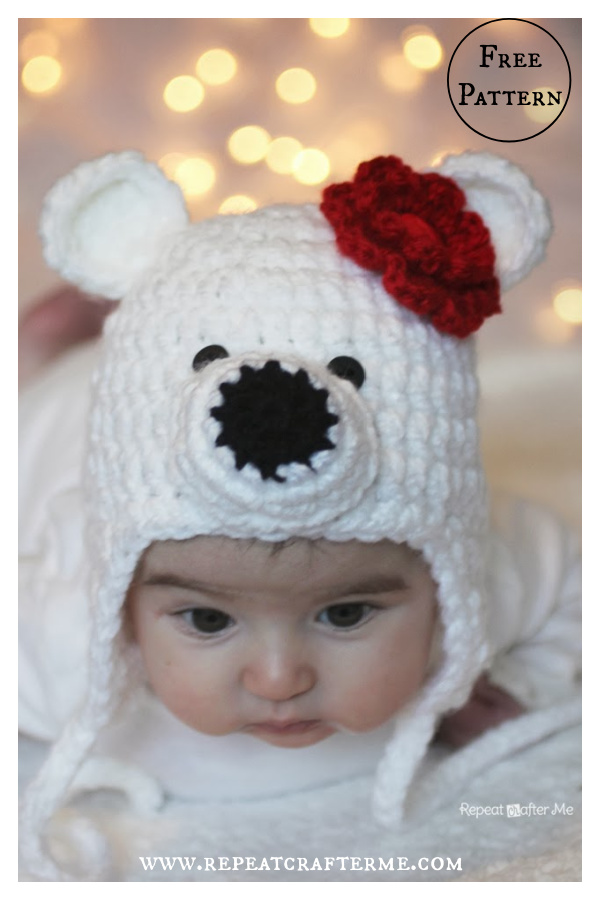Polar Bear Hat Free Crochet Pattern