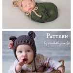 Ribbed Baby Bear Bonnet Hat Crochet Pattern