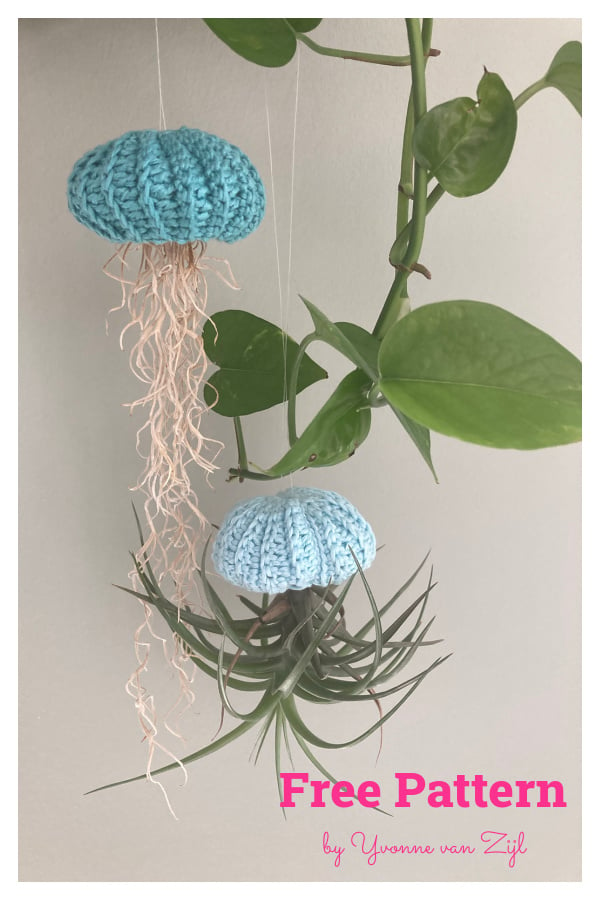 Sea urchin Air Plant Holder Free Crochet Pattern