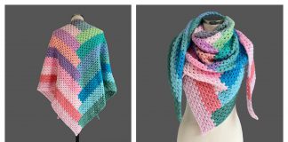 Super Simple Log Cabin Shawl Free Crochet Pattern and Video Tutorial