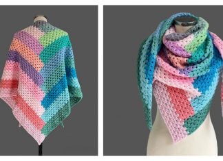 Super Simple Log Cabin Shawl Free Crochet Pattern and Video Tutorial