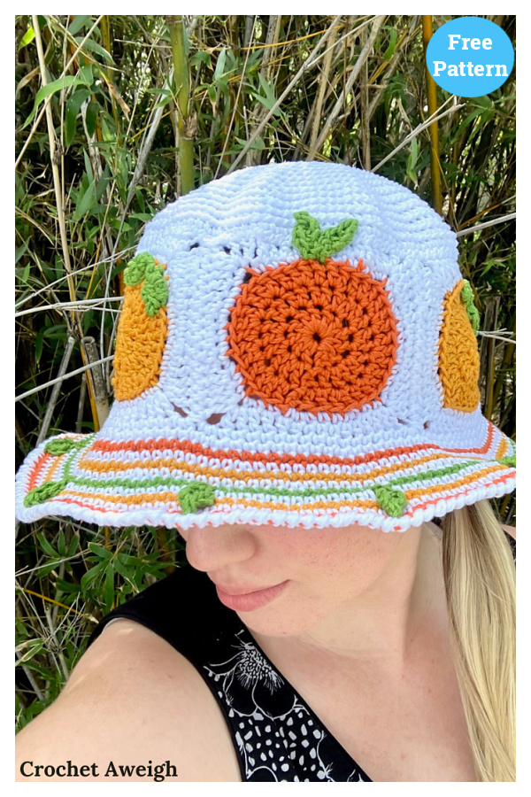 The Citrus Grove Bucket Hat Free Crochet Pattern