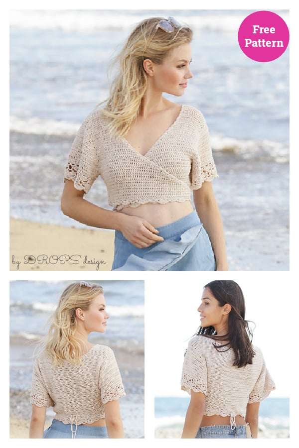 Beach Ballet Wrap-around Style Sweater Free Crochet Pattern