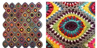 Christmas Boho Ornament Afghan Free Crochet Pattern