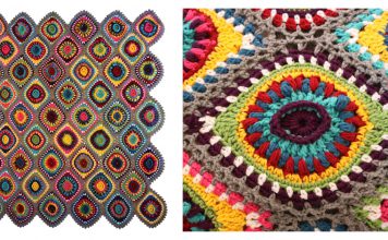 Christmas Boho Ornament Afghan Free Crochet Pattern