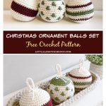 Christmas Ornament Balls Set Free Crochet Pattern