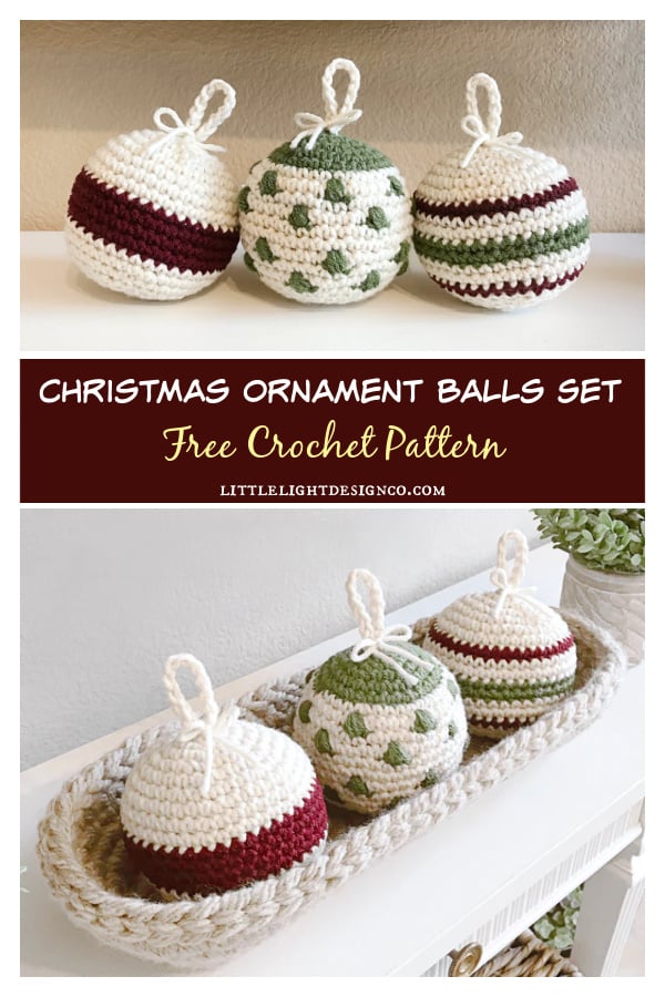 Christmas Ornament Balls Set Free Crochet Pattern 