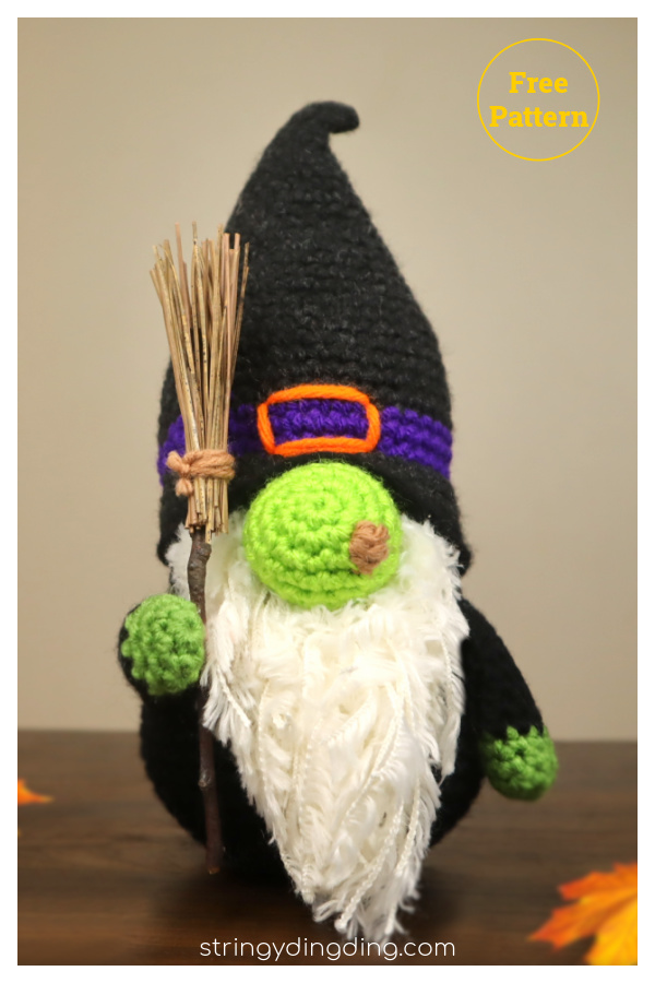 Halloween Gnome Witch Amigurumi Free Crochet Pattern