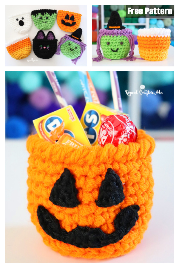 Halloween Treat Cups Free Crochet Pattern