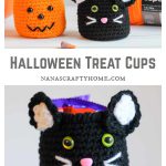 Halloween Treat Cups Set Free Crochet Pattern