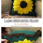 Large Sunflower Pillow Free Crochet Pattern