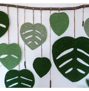 Monstera Leaves Wall Hanging Free Crochet Pattern