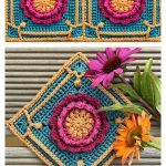 Oriental Flower Square Free Crochet Pattern