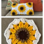 Sunflower Hexagon Throw Pillow Crochet Pattern