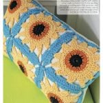 Sunflower Motif Pillow Free Crochet Pattern