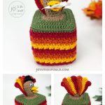 Thanksgiving Turkey Tissue Box Cover Free Crochet Pattern