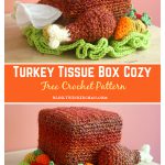 Thanksgiving Turkey Tissue Box Cozy with Roasted Veggies Free Crochet Pattern