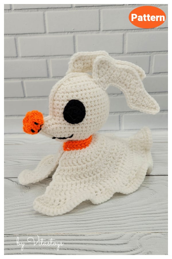 Zero Ghost Dog Amigurumi Crochet Pattern