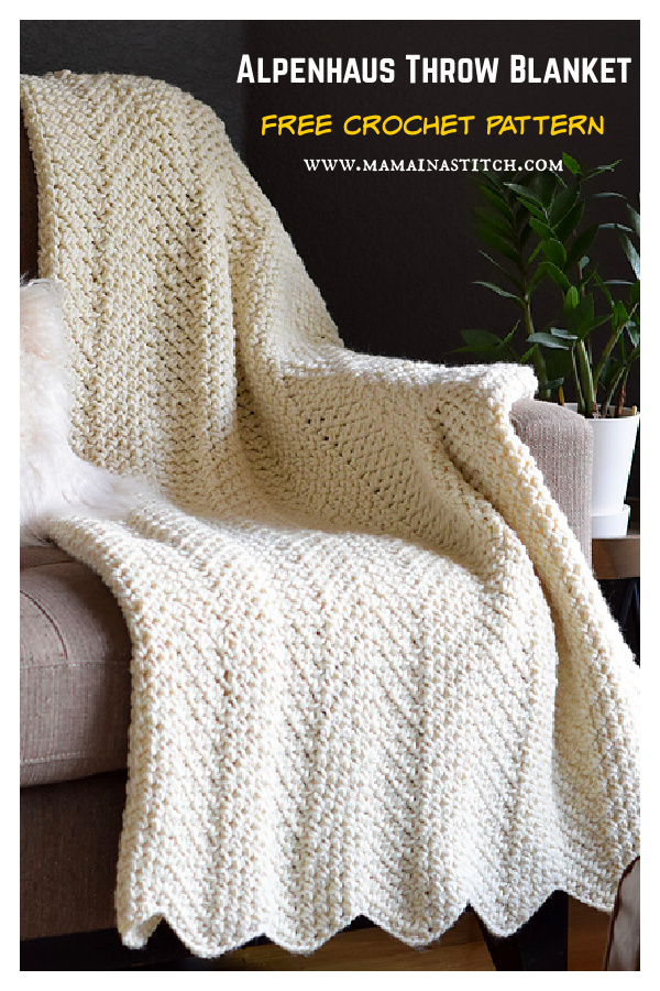 Alpenhaus Throw Blanket Free Crochet Pattern