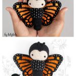 Amigurumi Monarch Butterfly Baby Rattle Crochet Pattern