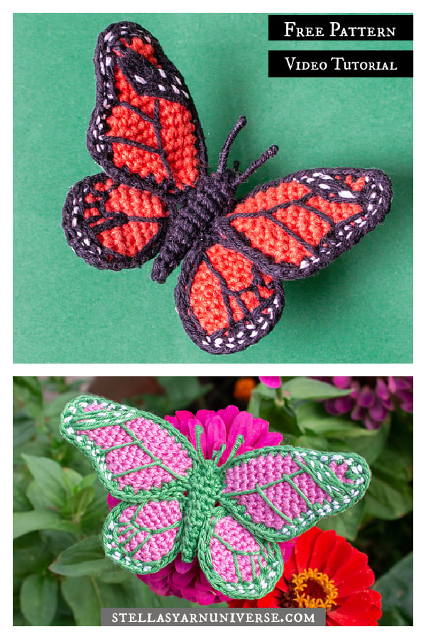 Amigurumi Monarch Butterfly Free Crochet Pattern and Video Tutorial
